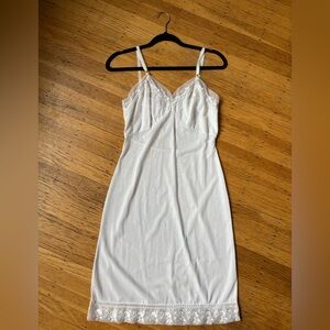 Miss Loveable Vintage 1960s Sheer White Lace Slip Dress Size 34 (Small)